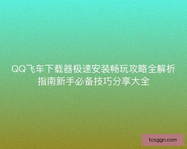 QQ飞车下载器极速安装畅玩攻略全解析指南新手必备技巧分享大全